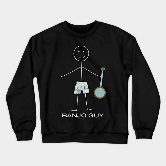 Funny Mens Banjo Guy Crewneck Sweatshirt by whyitsme